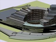 پکیج پروژه اتوکد طرح 4 معماری هتل 5 ستاره (فایل های اتوکد پلان مبلمان طبقات، لنداسکیپ و 2 نما)